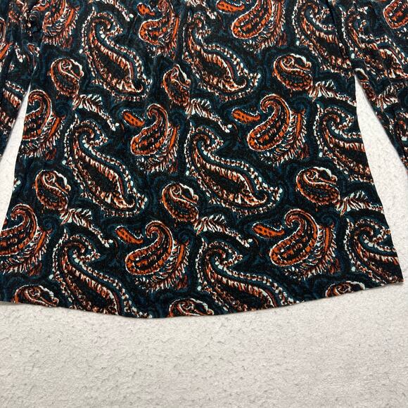 Talbots Women’s Medium Long Sleeve Paisley Patterned Pullover T Shirt Top - Picture 6 of 12